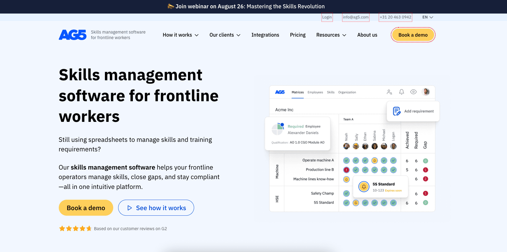 ag5 skill management software